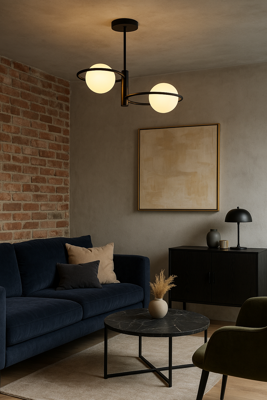 Designerska lampa wisząca Dorado Ring 2 czarna z mlecznymi kloszami